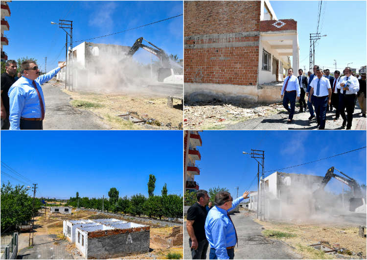 Cevatpaşa Mahallesinde kamulaştırılan binaların yıkımı gerçekleştiriliyor