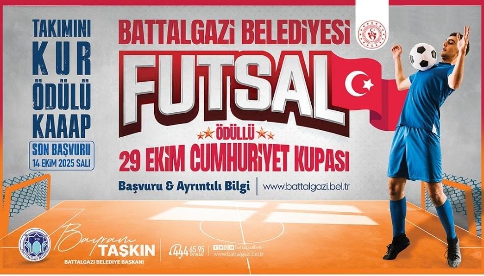 Battalgazi Belediyesi’nden 29 Ekim’e Özel Ödüllü Futsal Turnuvası: “Takımını Kur, Ödülü Kaap!”