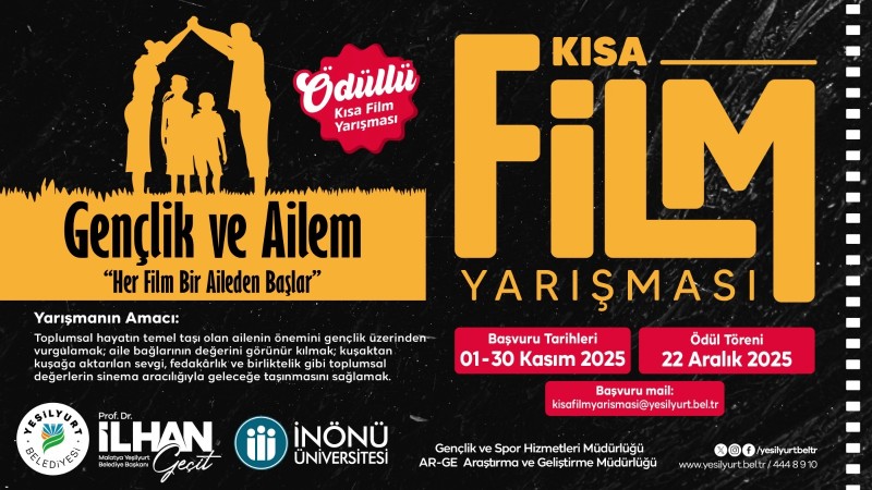 Yeşilyurt Belediyesi’nden “Gençlik ve Ailem” Temalı Ödüllü Kısa Film Yarışması Başlıyor